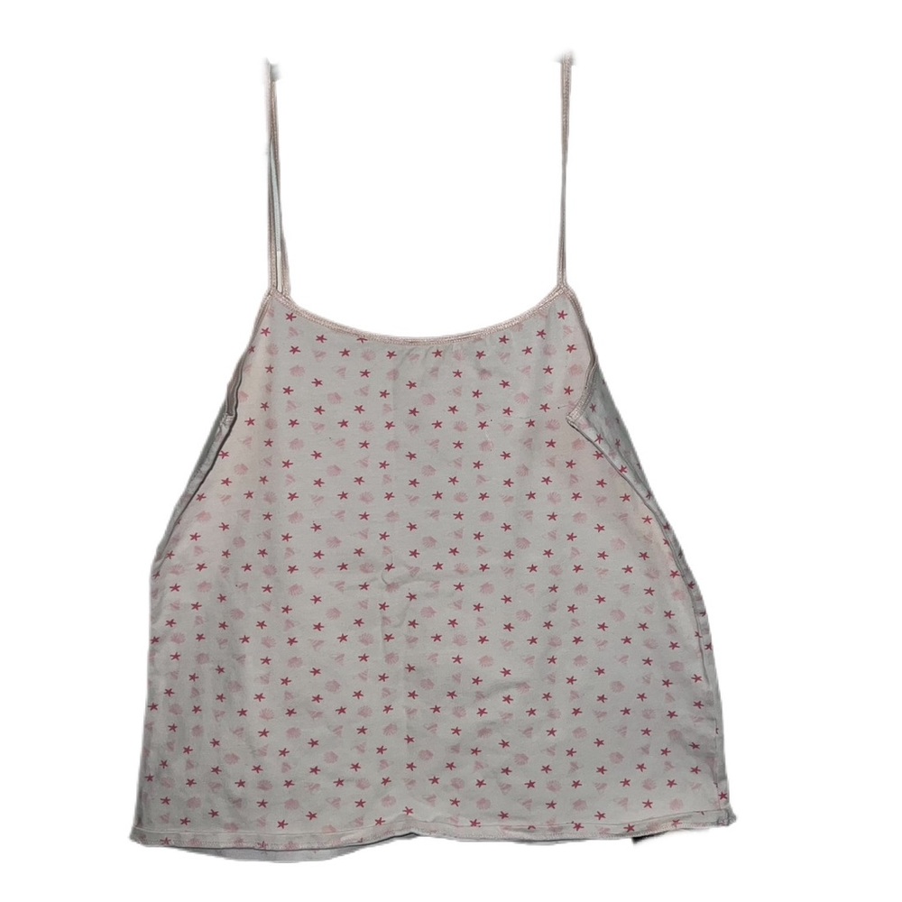 Old Navy Intimates Vintage Peach Sleep Tank Coral Starfish Shells Size XL NWOT